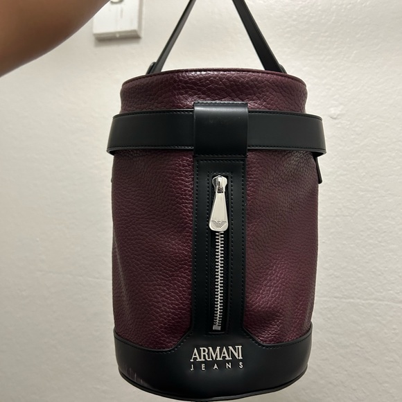 Armani Jeans Burgundy and Black Men's Bag - Picture 1 of 8